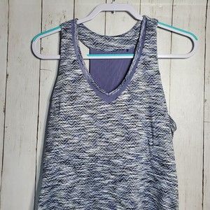 MPG Tank Dress Women Sz XL Purple White pockets Sleeveless Stretch Lightweight